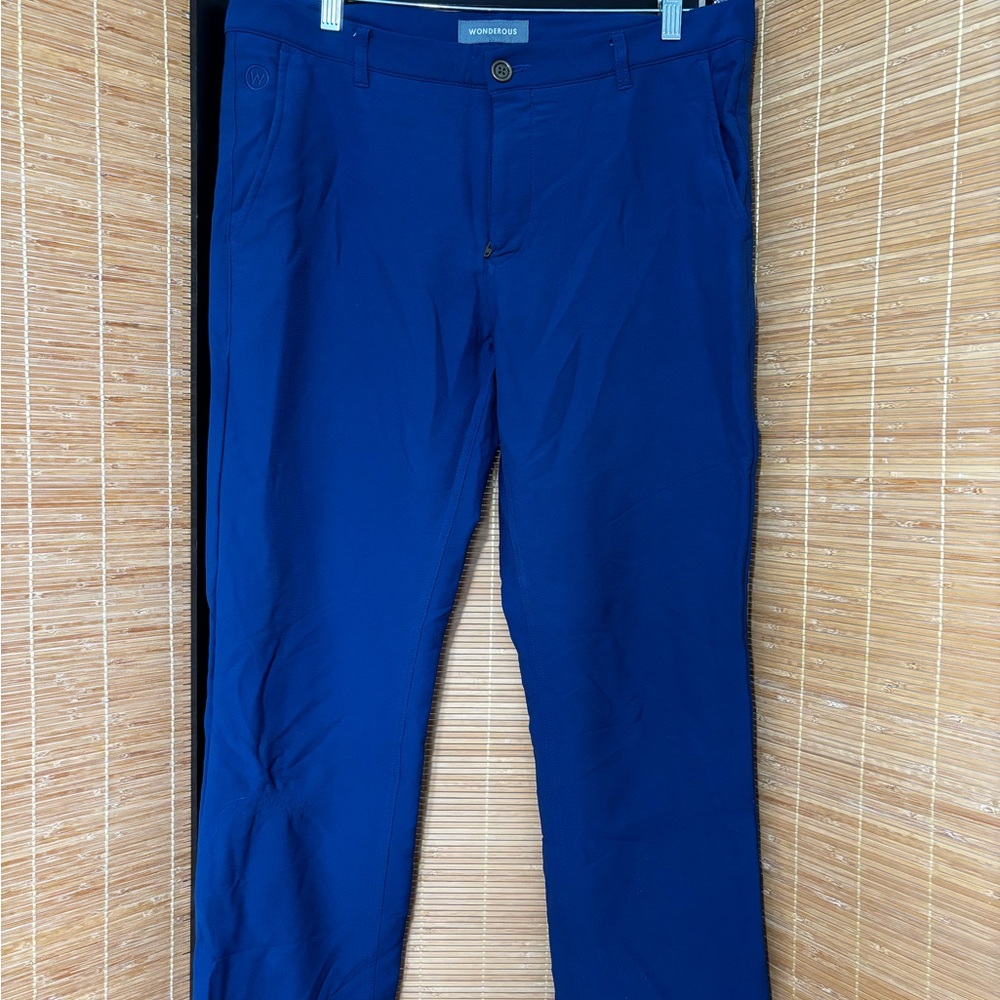 Blue WONDEROUS Modern Straight-Leg Trousers